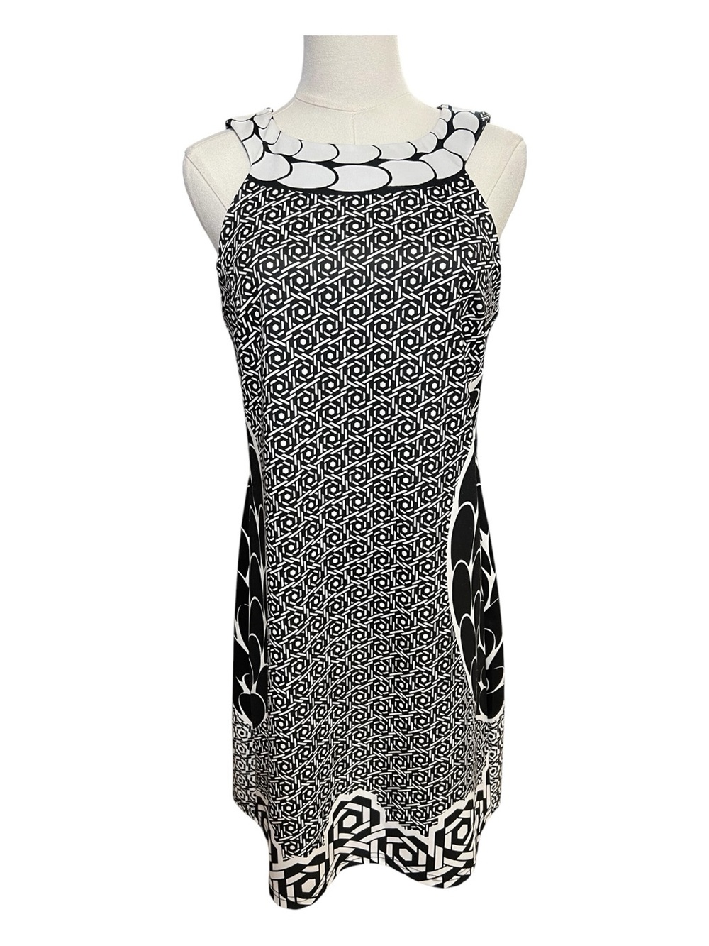 EUC Aryeh Black & White Geometric Print Dress | Size S